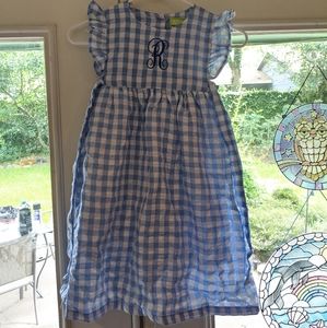 Smocked Monogrammed Girls Dress Size 8